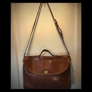 Vintage Coach Distressed Leather Messenger Bag